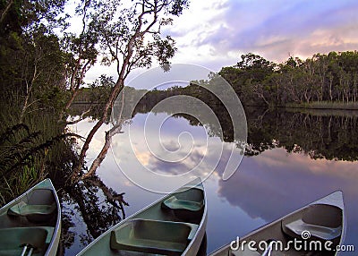 Wilderness River Safari Nightfall Stock Photo