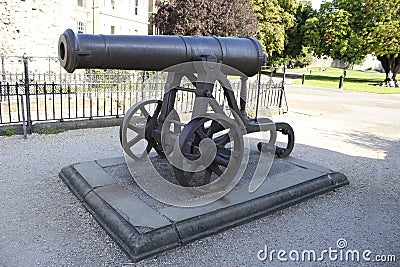 Canon in the grounds of Rochester Castle Editorial Stock Photo