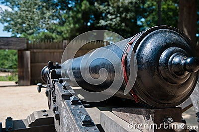 Canon inside a Fort Stock Photo