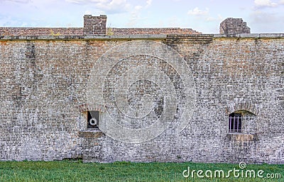 Canon View on walls of Ft. Pickens Stock Photo
