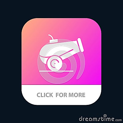 Canon, Weapon Mobile App Icon Design Vector Illustration