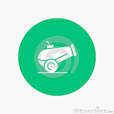 Canon, Weapon white glyph icon Vector Illustration