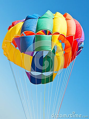 Canopy of parachute for parakiting Stock Photo