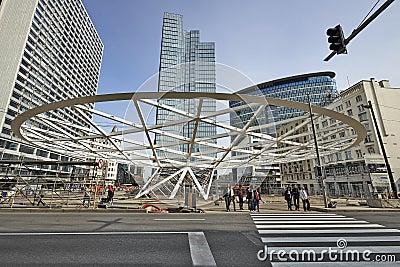 Canopy for Place Rogier under construction, Brussels, Belgium Editorial Stock Photo
