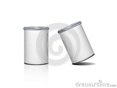 Cans packaging for snack product like potato chips or peanuts Stock Photo