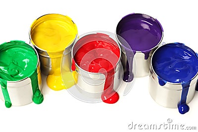 Cans of paint Stock Photo