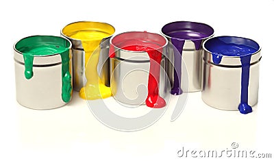 Cans of paint Stock Photo