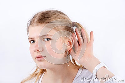 Cant hear Stock Photo