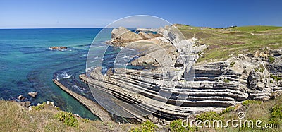 Cantabria, Costa Quebrada, amazing rock formations Stock Photo