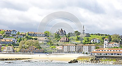 Cantabrian coast in the port of Comillas, Santander Stock Photo