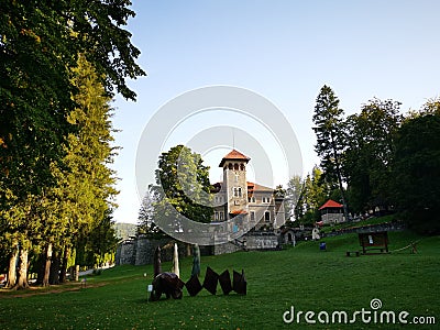 Cantacuzino Castle from Busteni, Romania Editorial Stock Photo