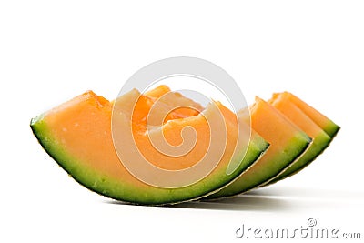 Cantaloupe melon slices Stock Photo