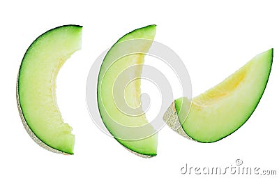 Cantaloupe melon top view on white background Stock Photo
