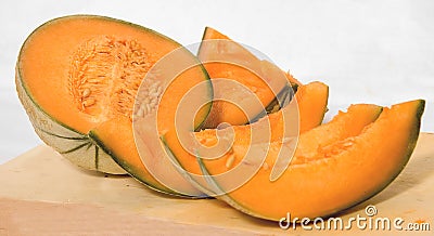 Cantaloupe slices Stock Photo