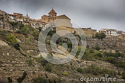 Cantavieja town seen from below Stock Photo