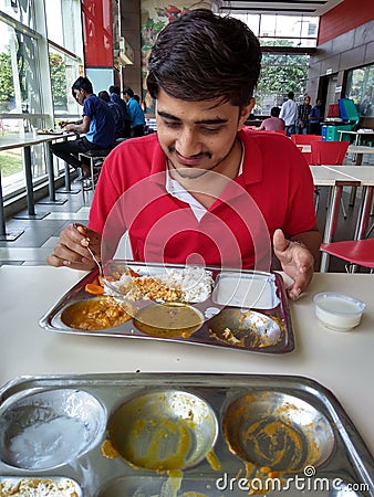 Canteen food Image with empty plate Editorial Stock Photo