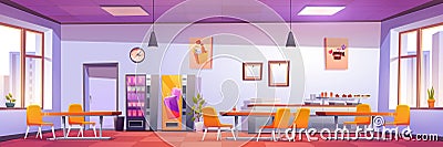 Canteen interior in school, college or university Vector Illustration
