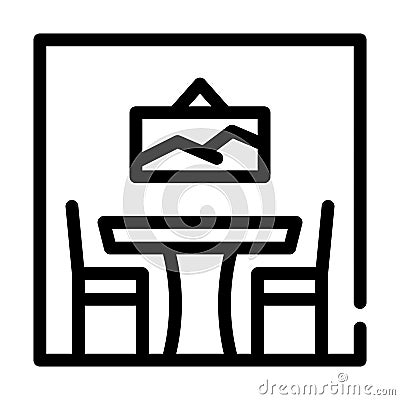 Canteen place for eating line icon vector illustration Vector Illustration