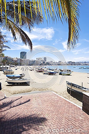 Canteras beach, Las Palmas de Gran Canaria, Spain Stock Photo