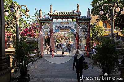 The entrance of the Hoi An The Cantonese Assembly Hall, hoi an, Quang Nam Province, Vietnam Editorial Stock Photo