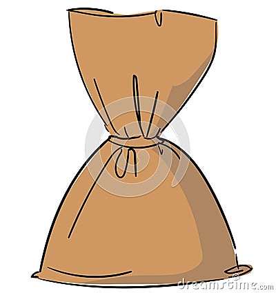 Canvas bag vector. Burlap sack isolated white background. Illustration Stock Photo