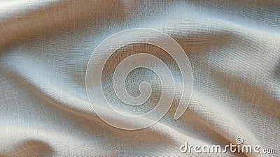 Canvas beige fabric background with waves close Stock Photo