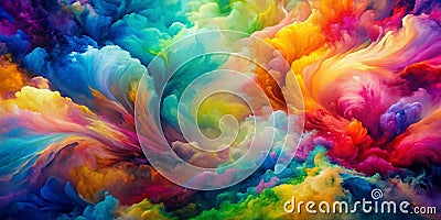 A Canvas Drenched in a Riot of Color Unbound by Form and Defined by Pure Abstract Energy Generative By AI Stock Photo