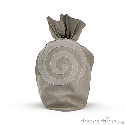 Canvas sack with empty space on white. 3D illustration Cartoon Illustration