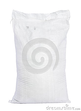 Canvas sack with full fertilizer Stock Photo