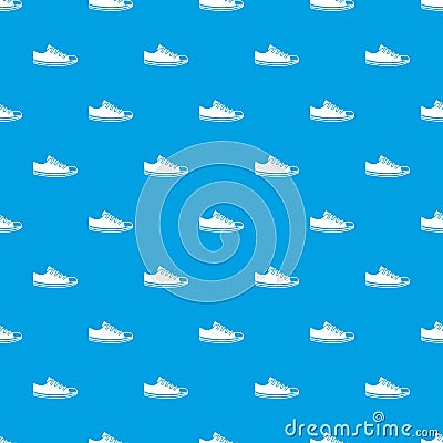 Canvas sneaker pattern seamless blue Vector Illustration