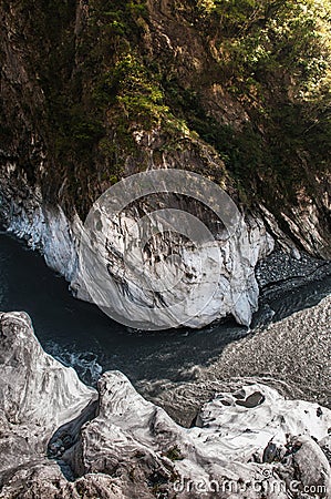 Canyon cliff, River and mountain at Toroko Gorge, Hualien, Taiwan Stock Photo