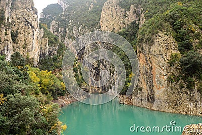 Canyon of Congost de Mont-Rebei, Serra Montsec, La Noguera, Ll Stock Photo