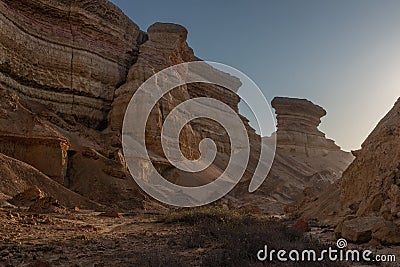 Canyon with detail of water erosion marks. Namibe. Angola. Africa Stock Photo