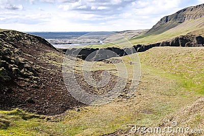 Landscape around Fjadrargljufur canyon, Iceland. Stock Photo
