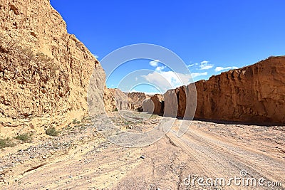 canyon formation at the Issyk Kul Lake in Aksai, Aksay, Kyrgyzstan Stock Photo