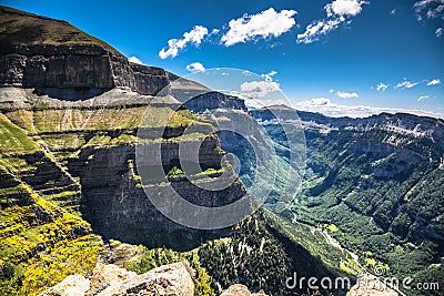 Canyon in Ordesa National Park, Pyrenees, Huesca, Aragon, Spain Stock Photo