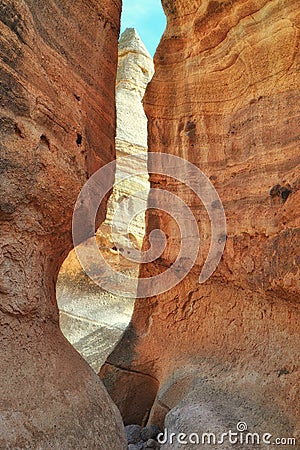 A Canyon at Tent Rocks in Kasha Katuwe Stock Photo
