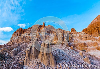 Canyon Walls of Siltstone Towers Stock Photo