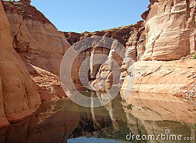 Canyons in Lake Powell of Lake Powell. Stock Photo