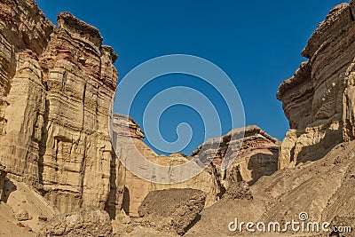 Canyons in the Namibe Desert. Africa. Angola. With erosion marks Stock Photo