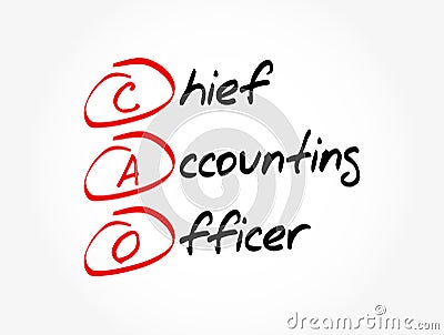 CAO - Chief Accounting Officer acronym, business concept background Stock Photo