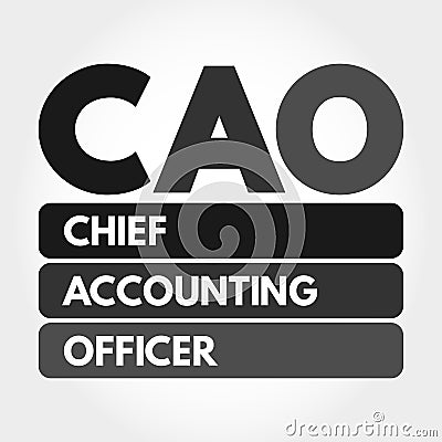 CAO - Chief Accounting Officer acronym concept Stock Photo