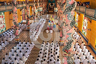 In Cao Dai Temple Editorial Stock Photo