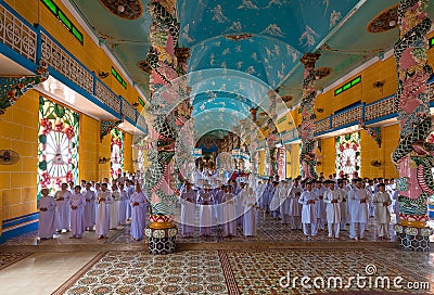 Cao Dai Temple - TÃ¢y Ninh - ceremony Editorial Stock Photo