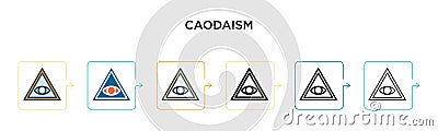 Caodaism vector icon in 6 different modern styles. Black, two colored caodaism icons designed in filled, outline, line and stroke Vector Illustration