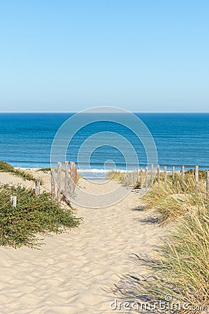 Cap Ferret on the Arcachon Bay, France. The beach La Torchere Stock Photo