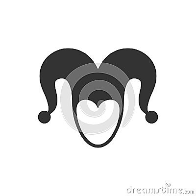 Cap of jester sign isolated on white background Cartoon Illustration