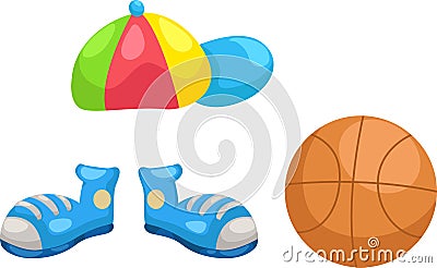Cap - shoes -basketball vector Vector Illustration