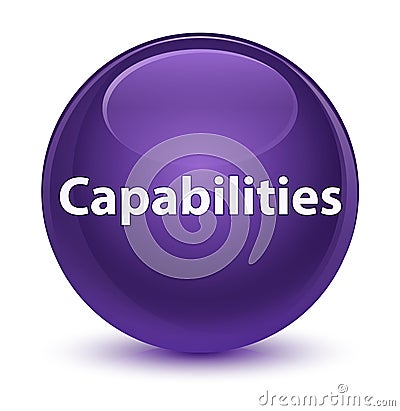 Capabilities glassy purple round button Cartoon Illustration