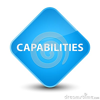 Capabilities elegant cyan blue diamond button Cartoon Illustration